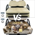 thumbnail image 5 of SEANATIVE Golf Cart Seat Cover, Compatible with EZGO, Club Car, Yamaha, 2-Seater Golf Cart Seat Towel Blanket with 4 Front Pockets, Quick Install, Washable, Aztec Sunflower Highland Cow Print, 5 of 7