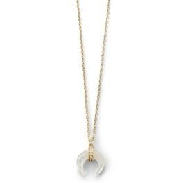 Naja Crescent Necklace Mother of Pearl Cubic Zirconia 14k Gold-plated Silver Naja Crescent Necklace Mother of Pearl Cubic Zirconia 14k Gold-plated Silver