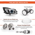 thumbnail image 4 of AKKON - For 2011-2013 Buick Regal Halogen Model Upgrade LED DRL Projector Headlights in Pair Chrome Housing, 4 of 6