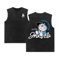 thumbnail image 4 of Camisetas Vintage sin mangas con estampado de gato de dibujos animados, camisetas Retro lavadas de manga corta, chaleco sin mangas de algodón puro, Tops de gran tamaño, 4 of 4