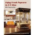 thumbnail image 5 of PopBria 12oz Countertop Popcorn Machine, Retro Professional Popcorn Maker, Movie Theater Style Popcorn Machine with Warming Deck, 64-Cup Large Batch for Home Theater and Party (Black and Gold), 5 of 7