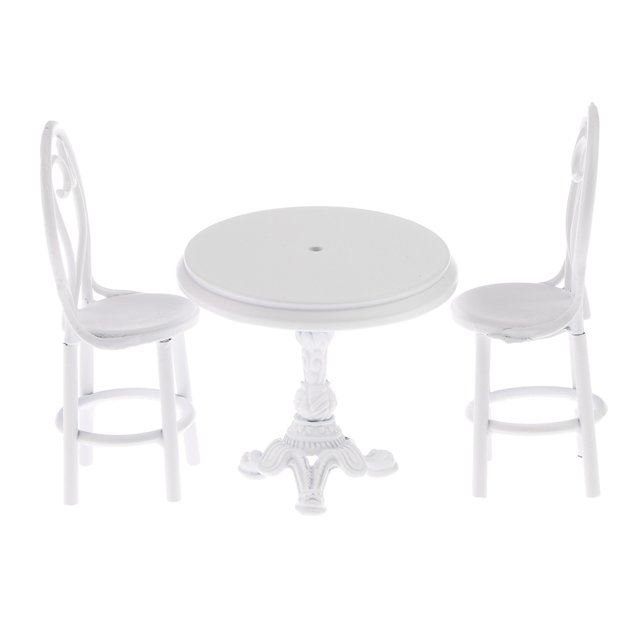 Juego de Sillas de de Comedor de Muebles en Miniatura, Decoración Del Hogar, Accesorios de Muñecas, Metal Blanco Sunnimix Dollhouse Miniatures