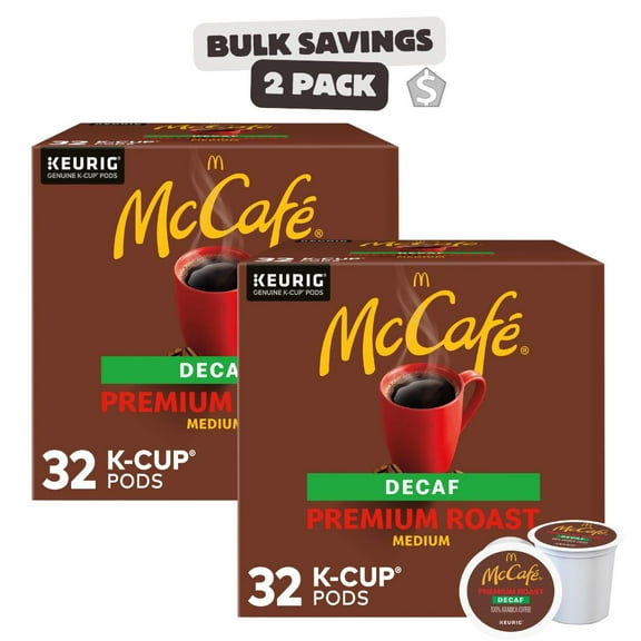 2 x - McCafe Keurig Single Serve K-Cup Pods, Premium Roast Decaf, 32 Count