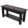 thumbnail image 2 of RED MAHOGANY AND BLACK BENCH WITH SHELF-30, 2 of 6