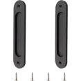 thumbnail image 1 of Juego de 2 manijas de puerta corredera empotradas ovaladas manijas de acero inoxidable negro mate para corredera Barn Doo Feliz Sencillez, 1 of 4