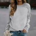 thumbnail image 1 of Kagetolytai Chandails pour Femmes Mode Décontractée Unie Manches Longues Col Rond Chandail Haut Blouse Chandails à Capuchon pour Femmes Gris m, 1 of 5