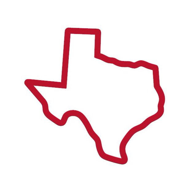 State Map Outline Texas Vinyl Decal Sticker UV & Waterproof Bumper Window Laptop Automotive Water Bottle Gift accessories – RED 4.5"