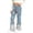 0$-Blue81749, variant on Kiijoy Girls Flared Denim Pants Floral Print Elastic Waist Trousers, Sizes 2-12