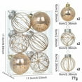 thumbnail image 3 of 6pcs, 6cm/2.36inch Christmas Ball Ornaments Set for Xmas Tree, Shatterproof Plastic Hanging Holiday Balls for Festive Christmas Party,  Champagne, 3 of 6