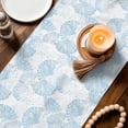 thumbnail image 3 of Ocean Shell Table Runner 72 Inches, Summer Coastal Seashells Texture Light Blue Bed Runner Dresser Scarves Tabletop for Indoor Outdoor Parties/Ceremony/Banquet, 16" x 72", 3 of 9