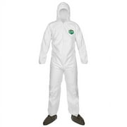 Lakeland MicroMax Coveralls w/ Front Hood, Boots, & Elastic Wrists, X-Large, White, 25/Case (1 Case)