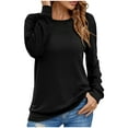 thumbnail image 1 of Besolor Tuniques Automne Printemps pour Femmes 2024 Col Rond Manches Longues Chemises Basiques Décontractées Amples pour Sortir, 1 of 6