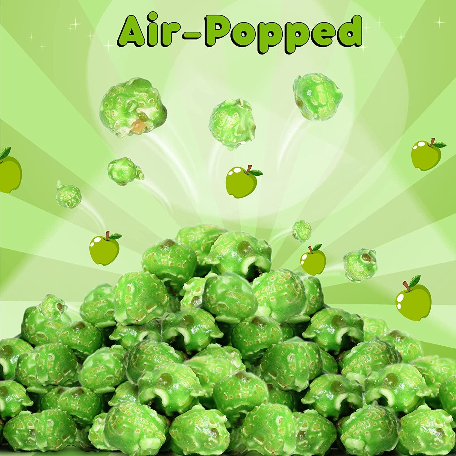 Gourmet Green Apple Flavored Popcorn by It's Delish  1 lb bulk Bag  Air Popped Pop Corn Snack - Fruity Green Themed Candy Confetti  Birthday Party, Events  Gluten Free, Vegan, Kosher