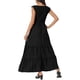 thumbnail image 3 of Vestido de verano sin mangas para mujer Inspire Chic, con escote redondo, vestido maxi casual con bolsillos, color negro L, 3 of 6