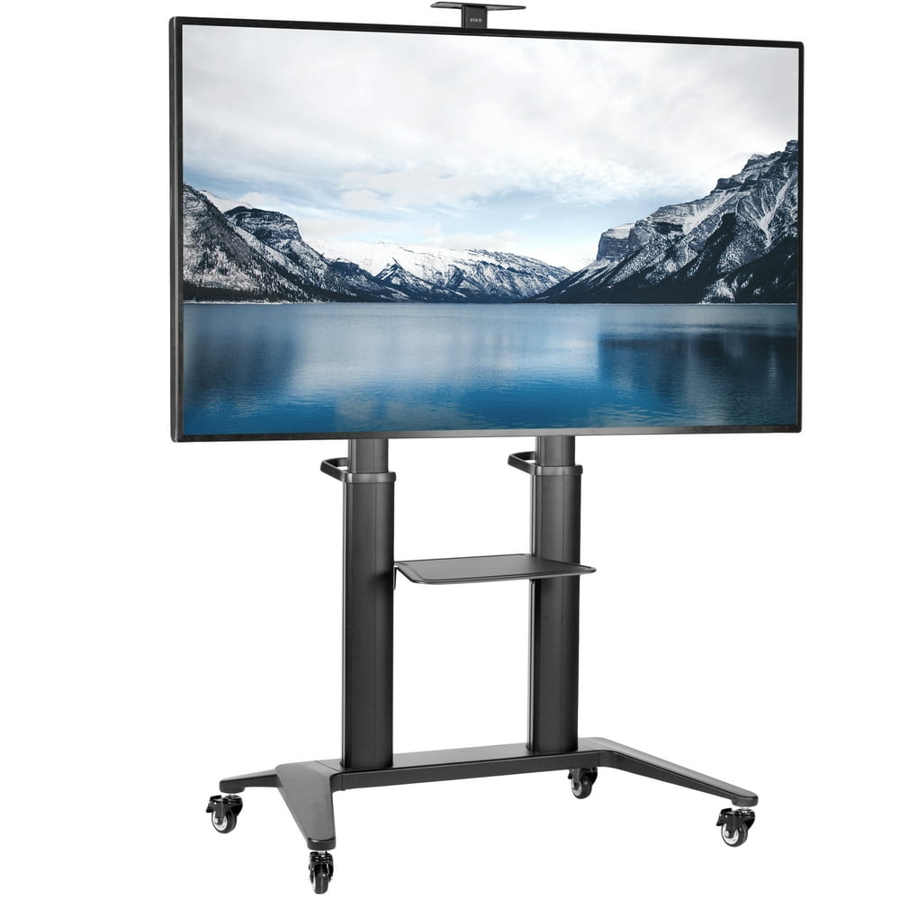 VIVO Aluminum Ultra Heavy Duty 70" to 120" TV Cart Stand, Mobile Large