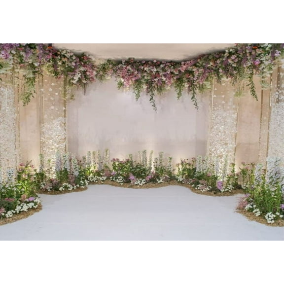 Background Wedding Ceremony Backdrop Marriage Engagement Flower Arch Door 3D Hall ration Sequins Shine Flower Studio Prop