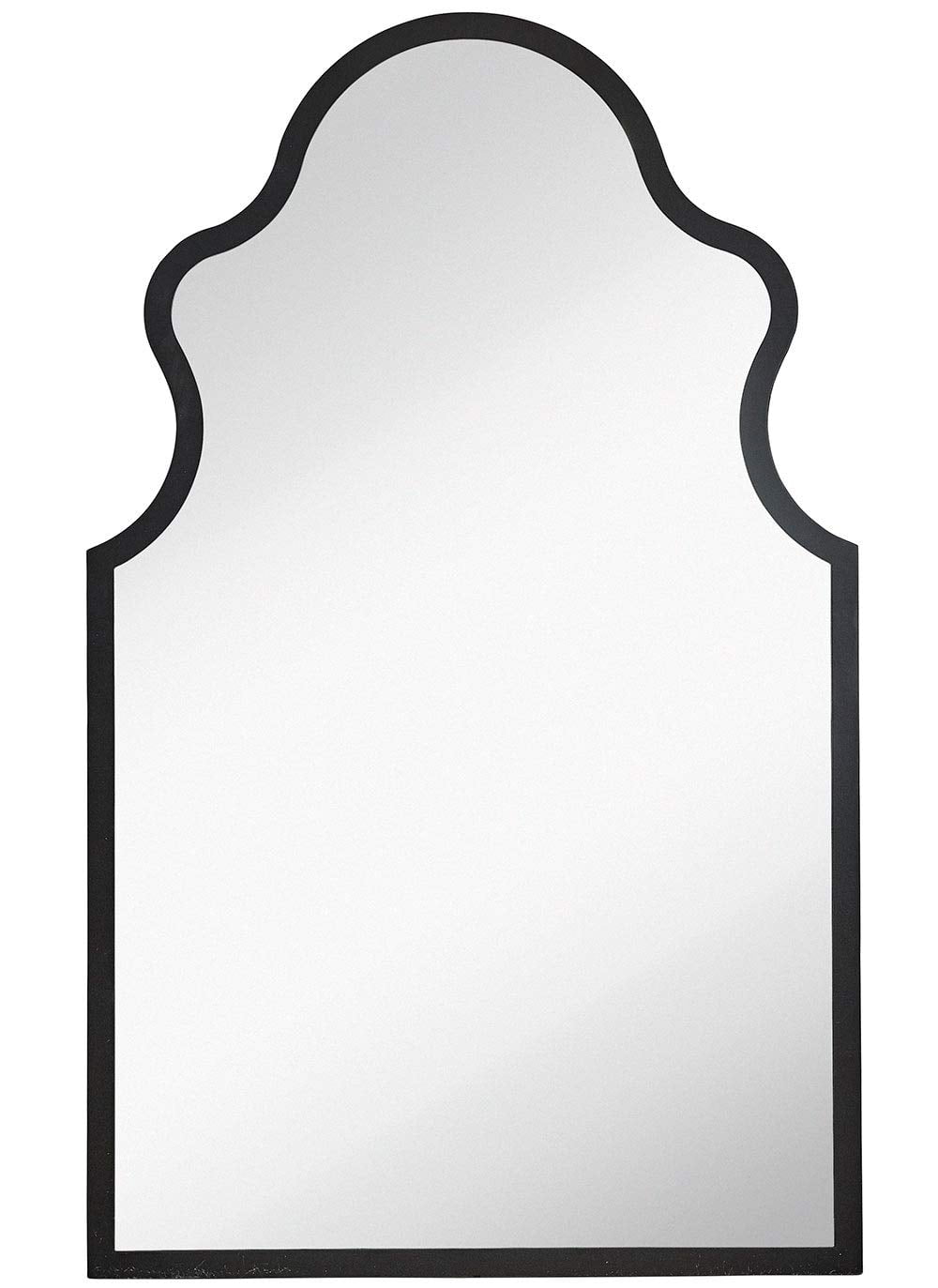Hamilton Hills Arched Mirror Black Framed Wall Mirror with Queen Anne