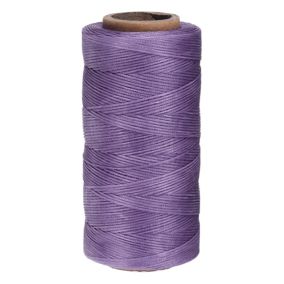 Uxcell 0.8mm Leather Sewing Waxed Thread, 197Yards / 247m, Polyester Waxed Cord Linen Thread String, Purple