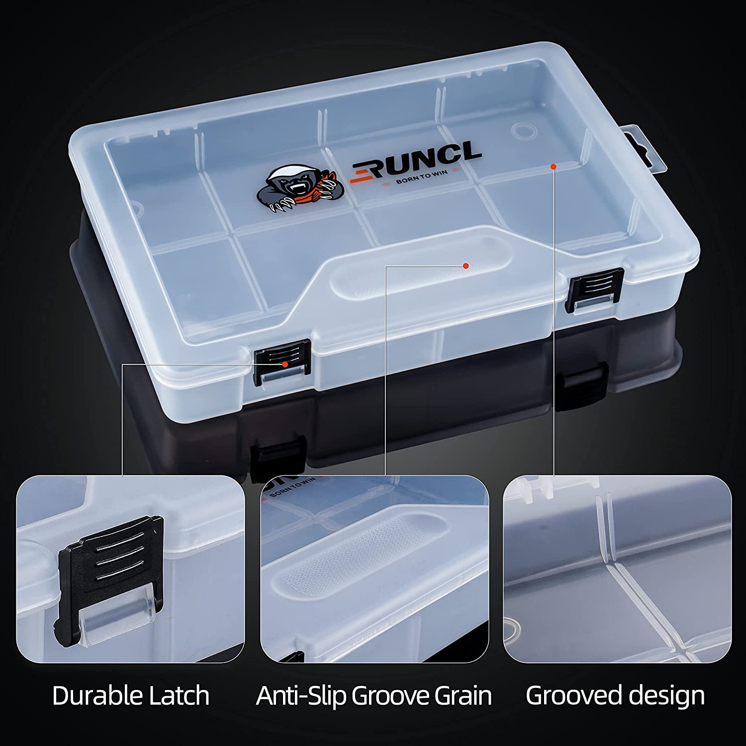 RUNCL Fishing Tackle Box, Plastic Storage Box with Removable Dividers, 3600  Tackle Boxes Organizer - Clear Tackle Storage Trays For Lures, Baits - Box  Organizer Container 