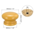thumbnail image 2 of Uxcell Round Wood Knobs, 33x23mm Pull Handles for Drawer with Screws Yellow 10 Pack, 2 of 5