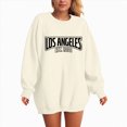 thumbnail image 5 of Towmus Women's Los Angeles Crewneck Sweatshirt Plus Size Crewneck Pullover Hoodies Casual Knit Print Casual Tops Sweater, 5 of 5