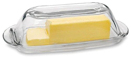 Circleware Farm Glass Butter Dish with Glass Lid Multi-Purpose Preserving Dish 