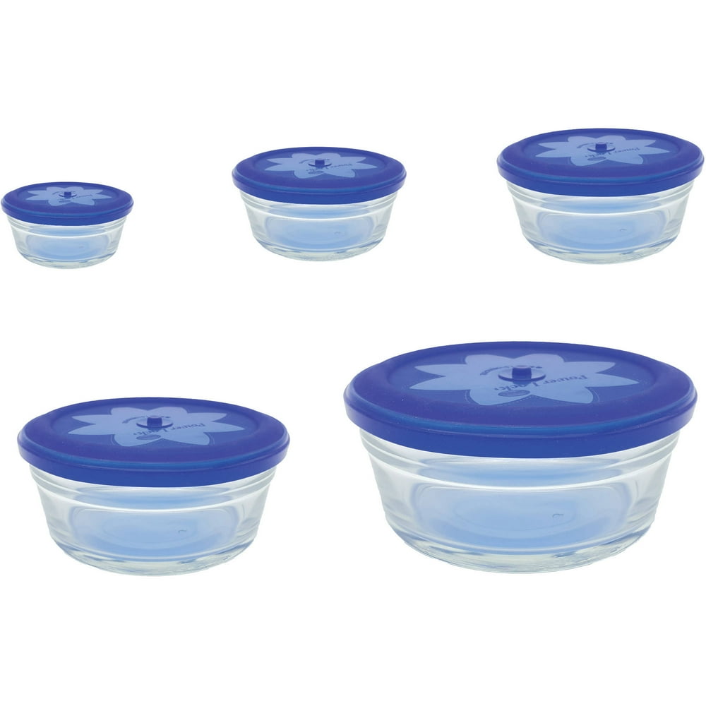 5Pack Glass Food Containers, 1Touch Snap On BPAFree MultiPurpose
