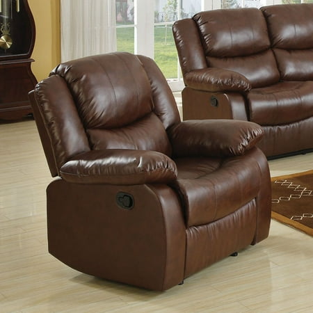 - Acme Fullerton Recliner, Brown Bonded Leather Match