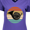 thumbnail image 4 of Inktastic French Horn Retro Music Gift Women's V-Neck T-Shirt, 4 of 5
