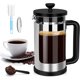 thumbnail image 1 of Cafetera de prensa francesa de 34 oz, cafetera de prensa francesa grande, cafetera de prensa francesa con 3 filtros, vidrio de borosilicato resistente al calor, cafetera, regalo perfecto para los, 1 of 5