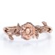 thumbnail image 1 of JeenMata Anillo de Compromiso con Solitario de Morganita Creada en Color Rosa Melocotón Redondo de 0,50 Quilates: Anillo Inspirado en la Naturaleza, Anillo Bohemio, Oro Rosa de 18 K sobre Plata, 1 of 6