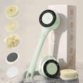 thumbnail image 2 of Automatic Body Brush for Shower | Rotating Exfoliating Bath Brush | 5 Interchangeable Heads | Deep Cleansing & Massage | Waterproof Rechargeable 360° Spinning | 36x9x8cm | White/Green | 1 Piece, 2 of 10