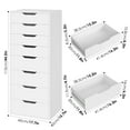 thumbnail image 6 of Homfa Vertical 8 Drawer Dresser, 44.5’‘H Modern Drawers Dresser for Bedroom Living Room, White, 6 of 8