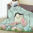 thumbnail image 6 of Fuzoiu White Bunny Bottom And Easter Eggs Print Ultra-Soft Micro Fleece Blanket,All Seasons Flannel Throw, Lightweight Blanket for Bed, Sofa, Couch, Movie Night, Camping, and Travel-50"x40", 6 of 7