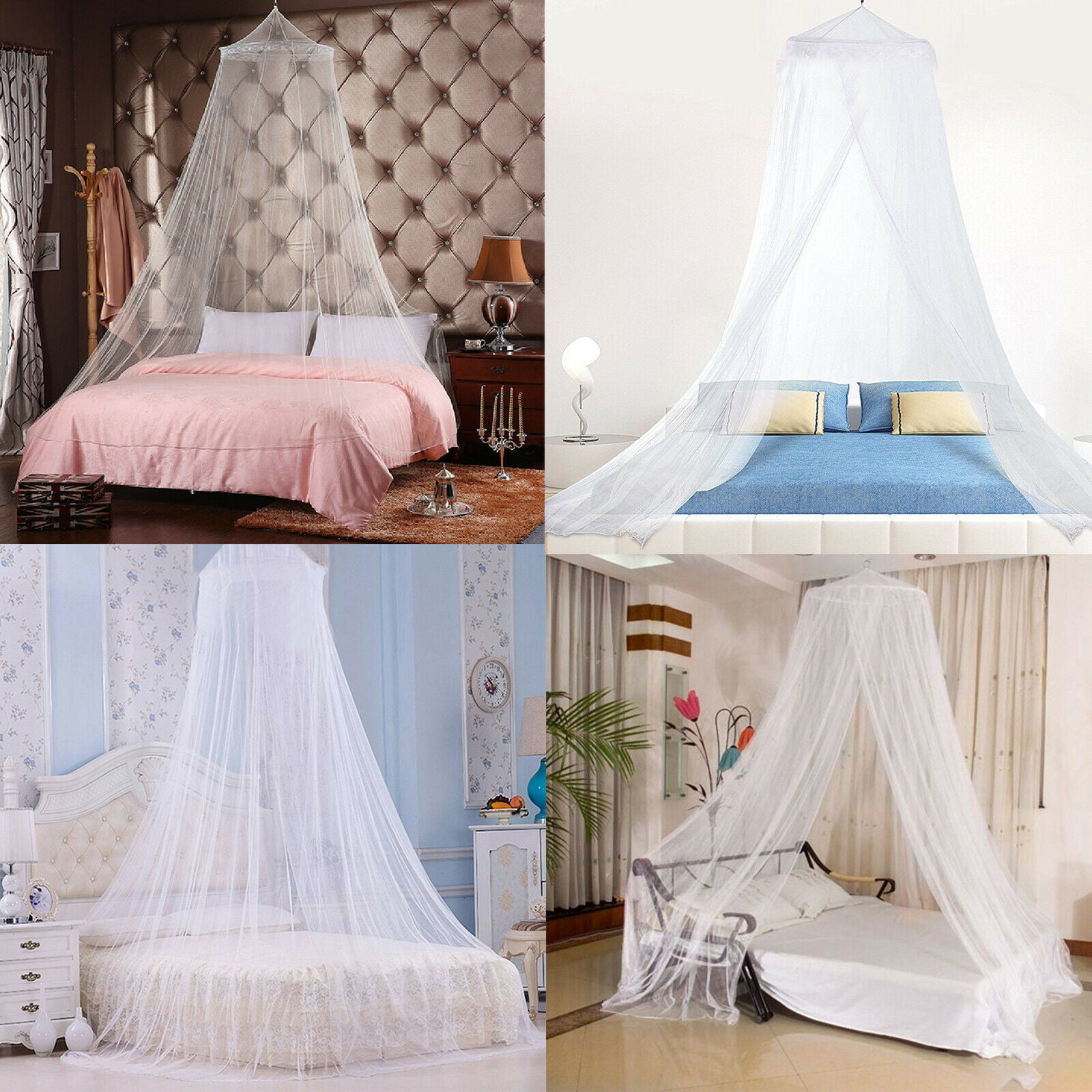 Costway 4 Corner Post Bed Canopy Mosquito Net Bedding Full Queen King Size White 