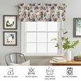 thumbnail image 6 of Kitchen Valances for Window, Spring Summer Blossom Flower Light Filtering Rod Pocket Valance Curtain, Retro Blue White Red Floral Short Curtains Window Topper for Bedroom Bathroom Living Room 42x18in, 6 of 9