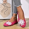 thumbnail image 6 of Miluxas Flats for Women Dressy Flowers Decorative Closed Toe Flats Comfortable Light Faux Suede Slip On Ballet Flats Hot Pink 9.5(43), 6 of 8