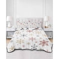 thumbnail image 2 of Twin Quilt Bedding Set, Christmas Snowflakes Reversible Summer Quilt 3 Pieces, Xmas Snowy Winter Simple Lightweight Bedspreads Coverlets with 2 Pillow Shams for All Seasons, 2 of 5