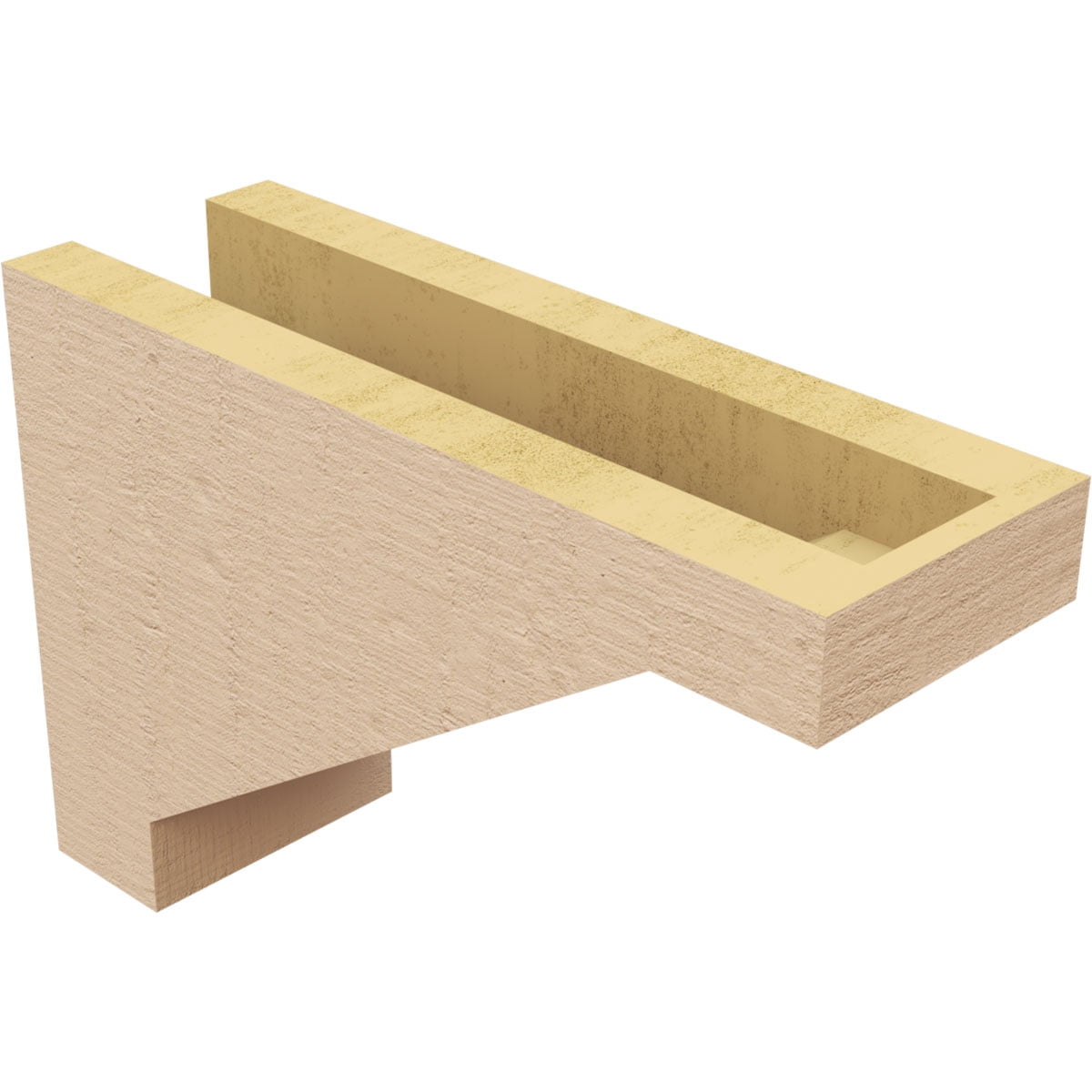 4"W x 12"D x 8"H Classic Burlington Rough Cedar Woodgrain TimberThane Corbel, Primed Tan