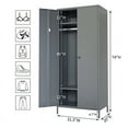 thumbnail image 3 of CJF Metal Storage Wardrobe Cabinet Armoire Closet with Adjustable Hanging Rod for Bedroom, Laundry Room (Dark Grey), 3 of 5