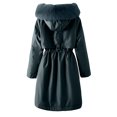 thumbnail image 4 of Elabch Winter Coats for Women Full Zip Fleece Coat Windproof Warm Fleece Lined Parkas Plus Size Faux Fur Snow Outwear Coat with Removable Hood Navy, M-6XL, 4 of 7