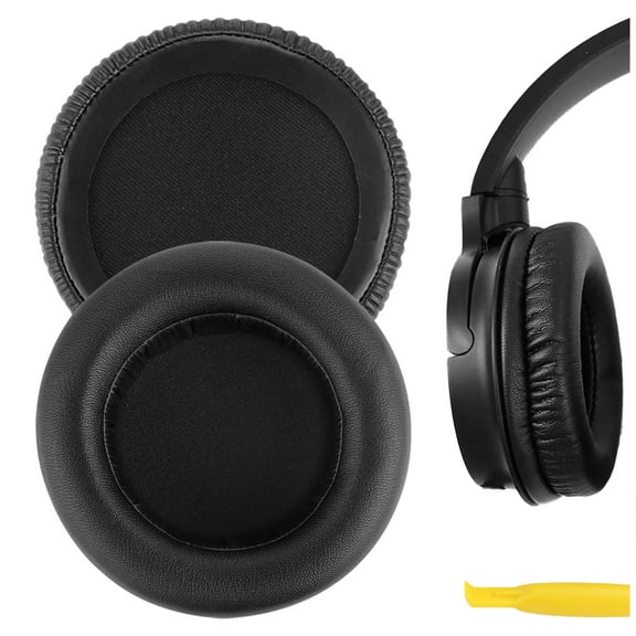 Geekria QuickFit Replacement Ear Pads for Audio-Technica ATH-WS550, ATH-WS550IS Solid Bass Headphones Ear Cushions, Repair Parts (Black)
