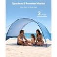 thumbnail image 3 of KFFKFF Beach Tent Sun Shelter for 3 Person, UPF 50+ Protection, Portable Sun Shade Canopy with Carrying Bag & Ground Stakes, Lightweight and Easy Setup Beach Umbrella, 3 of 9