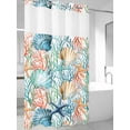 thumbnail image 2 of No Hook Shower Curtain with Snap-in Liner, Coastal Waterproof Fabric Bathroom Curtains, Nautical Summer Beach Coral Starfish Shell Bath Curtains & Mesh Top Window 54"x78", 2 of 9