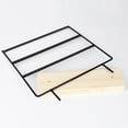 thumbnail image 2 of Creative Wrought Iron Earrings Holder with Wood Base Earstuds Display Rack Jewelry Organizer (Black), 2 of 6