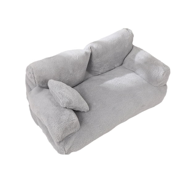 Sofá cama para gatos, suave, antideslizante, portátil, cómodo, decorativo, cama para mascotas para gatos Gris claro M