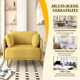 thumbnail image 4 of MAYEERTY 39" Modern Upholstered Accent Chair - Soft Cushions, Sleek Armrests, Sturdy Wooden Legs, Cozy for Living Room, Yellow, 4 of 11
