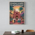 thumbnail image 6 of Vintage Retro Travel Poster Wall Art Tlaquepaque Guadalajara Mexico Colonial Church Plaza Historic Landmark Canvas Poster, 6 of 8