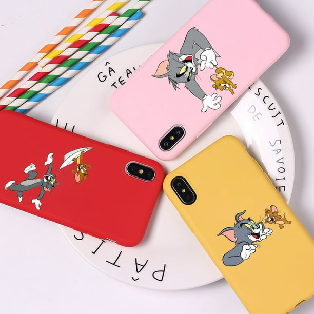 subtítulo adolescentes Sin valor Funny tom and jerry Candy Pattern Phone Case for Funda Celular iPhone XS  Max XR X 6S 7/8 Plus Cover for Cover for iPhone 12 Pro 12 Mini 11Pro Max  MAX XR