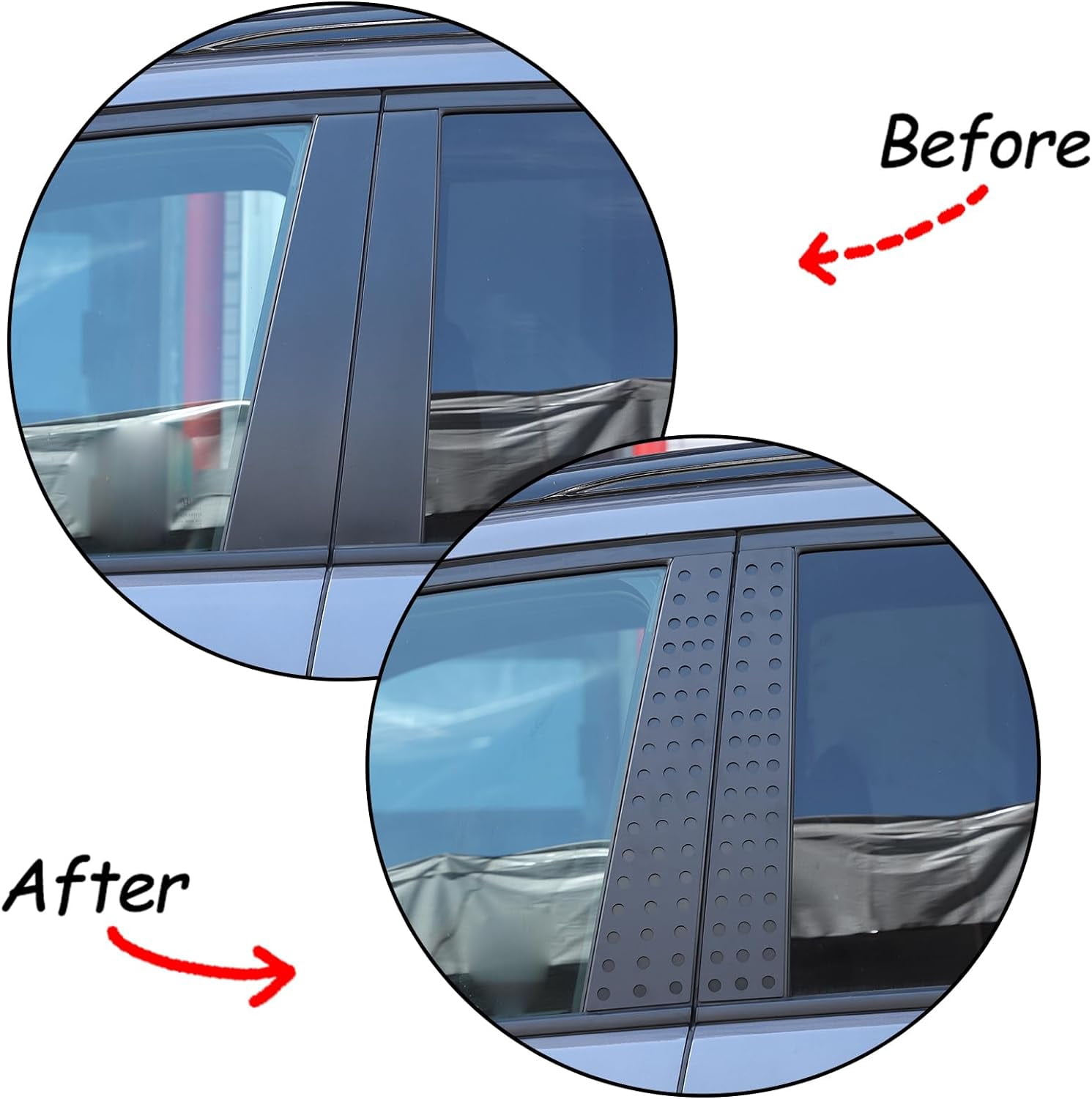 TINKI For Honda Pilot 2016-2022,Honeycomb Decorative Panel,Door Centerpillar Window Honeycomb Decorative Panel Car Accessories